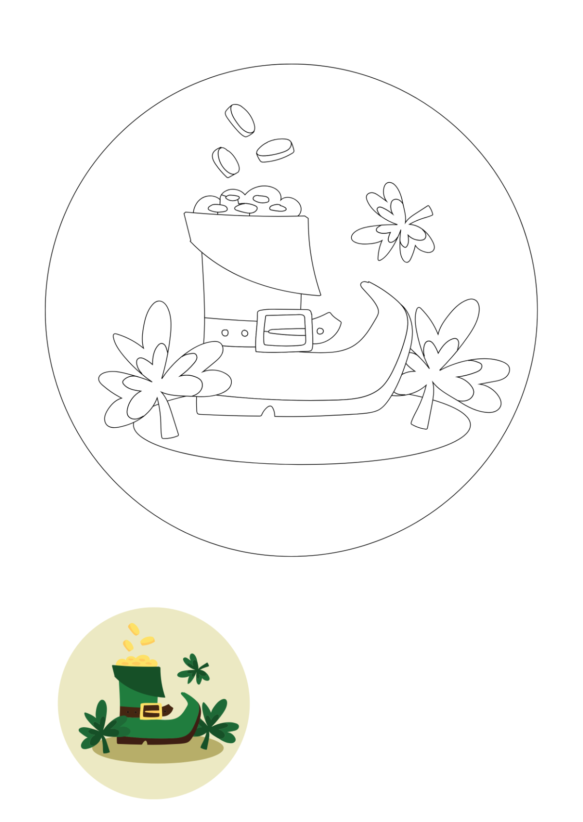 Small Shamrock Coloring Page Template
