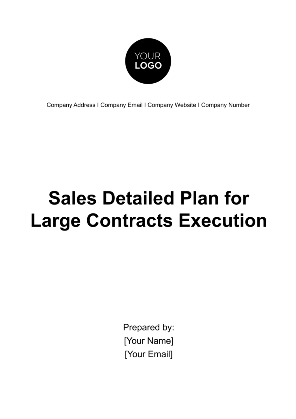 Sales Detailed Plan for Large Contracts Execution Template - Edit Online & Download