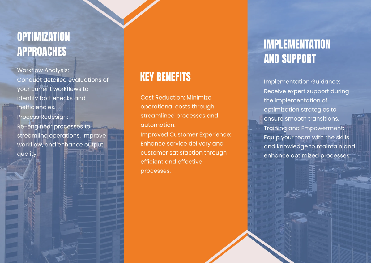 Free Business Process Optimization Strategies Pamphlet Template to Edit Online