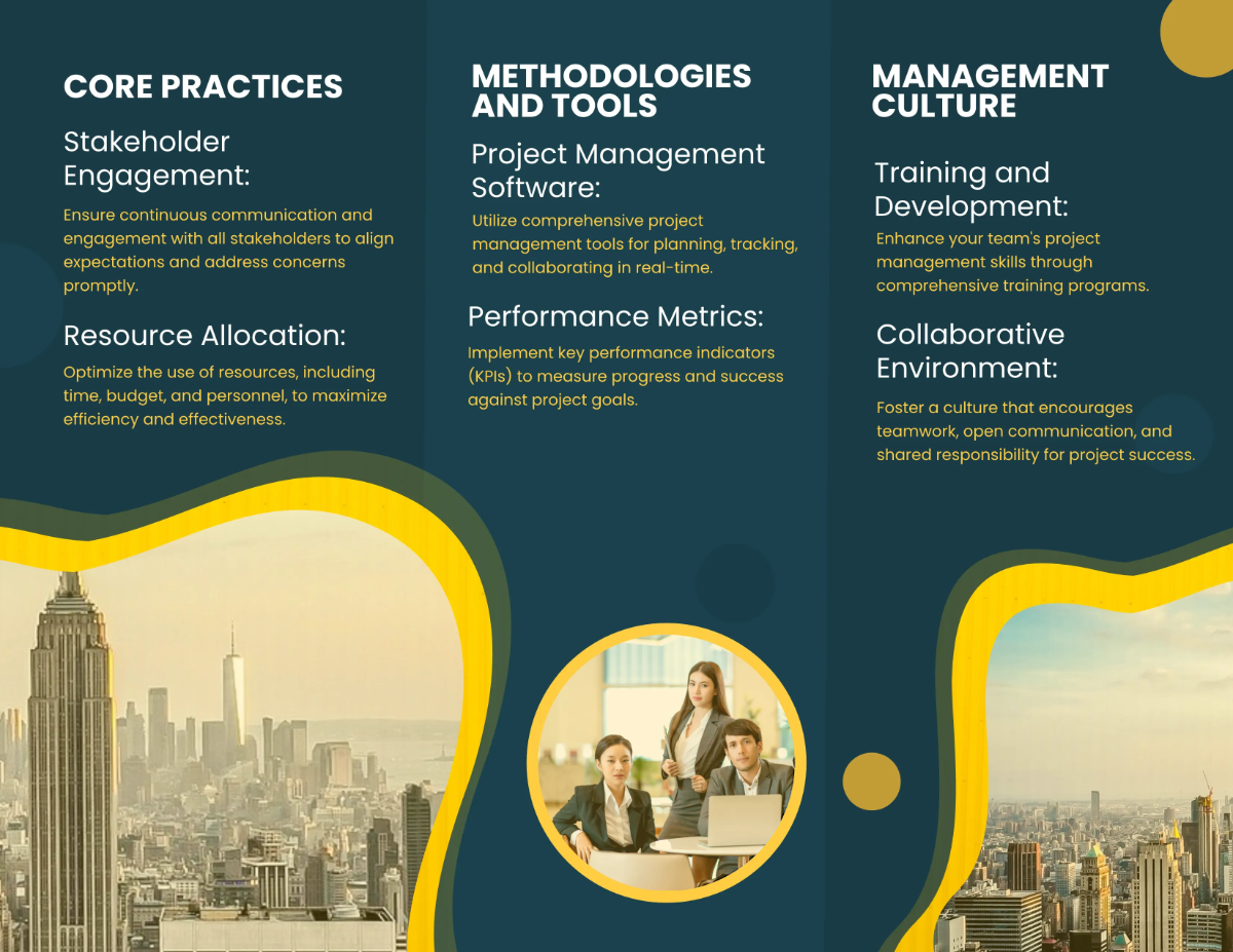 Free Project Management Best Practices Brochure Template to Edit Online