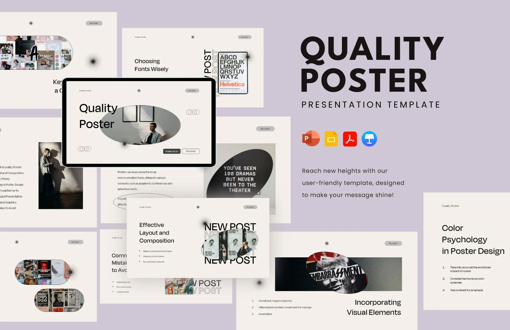 Quality Poster Template in PDF, PowerPoint, Google Slides, Apple Keynote