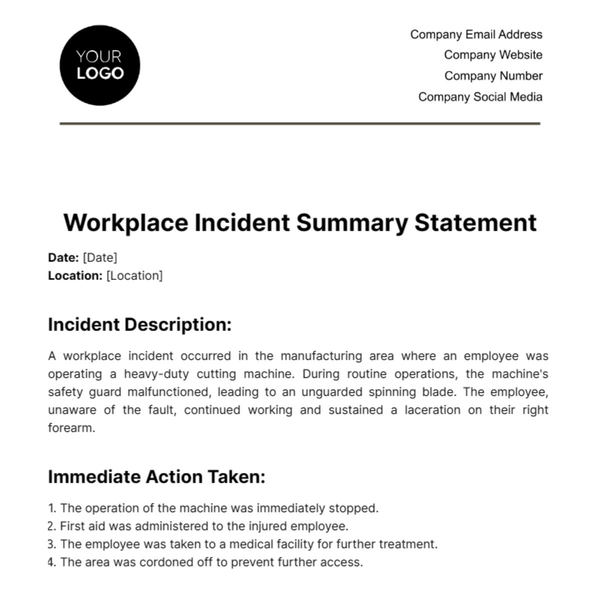 Workplace Incident Reporting & Investigation Templates - Download In ...