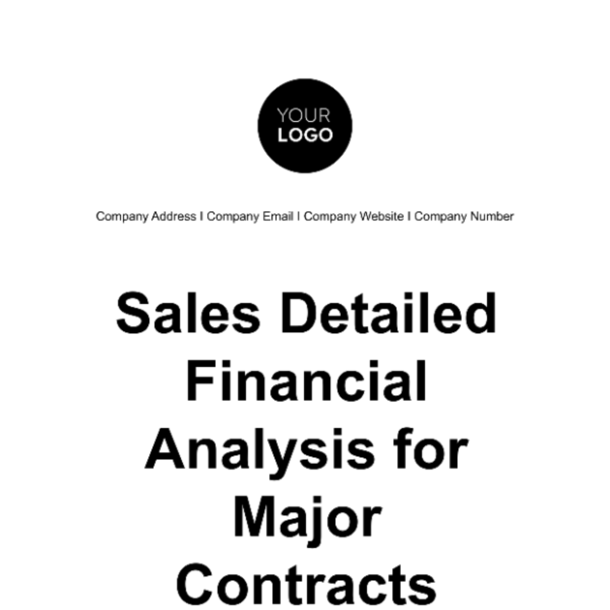 Sales Detailed Financial Analysis for Major Contracts Template