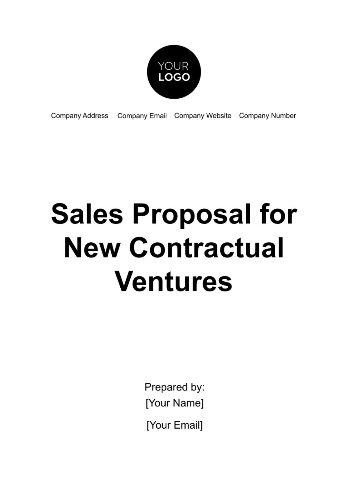 Free Sales Proposal for New Contractual Ventures Template