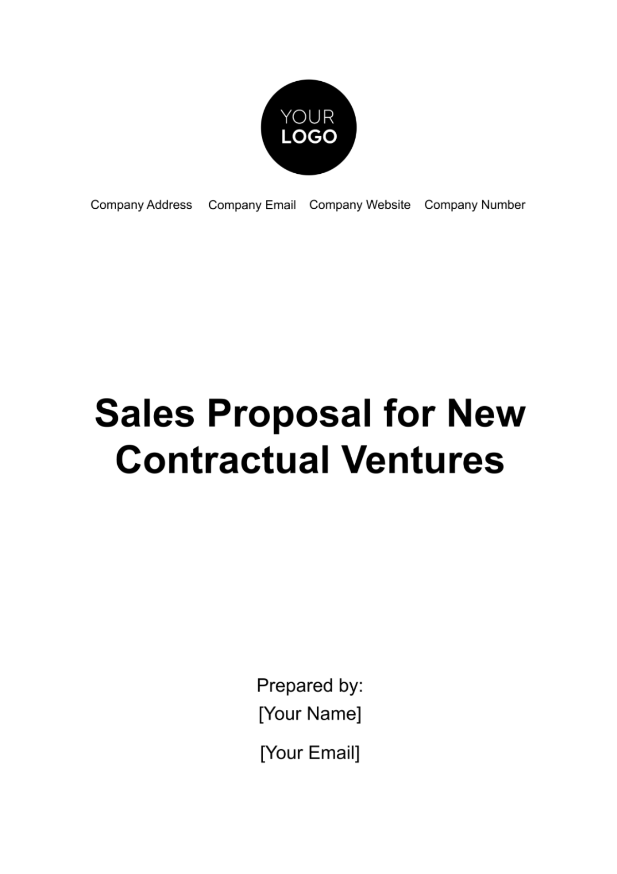 Sales Proposal for New Contractual Ventures Template - Edit Online & Download