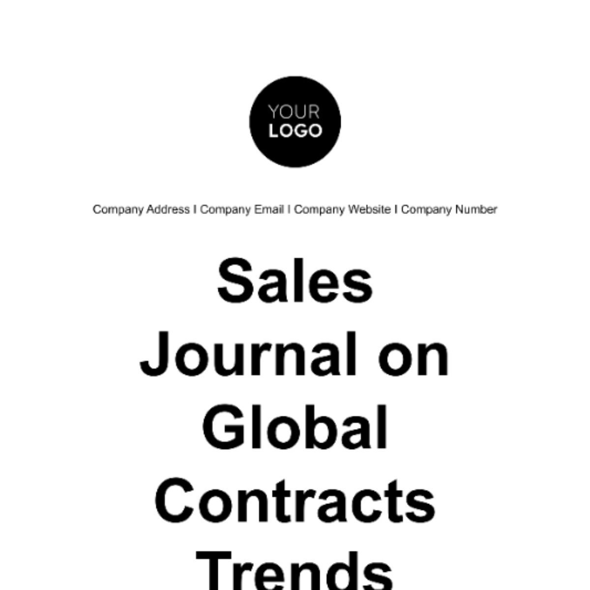 Sales Journal on Global Contracts Trends Template