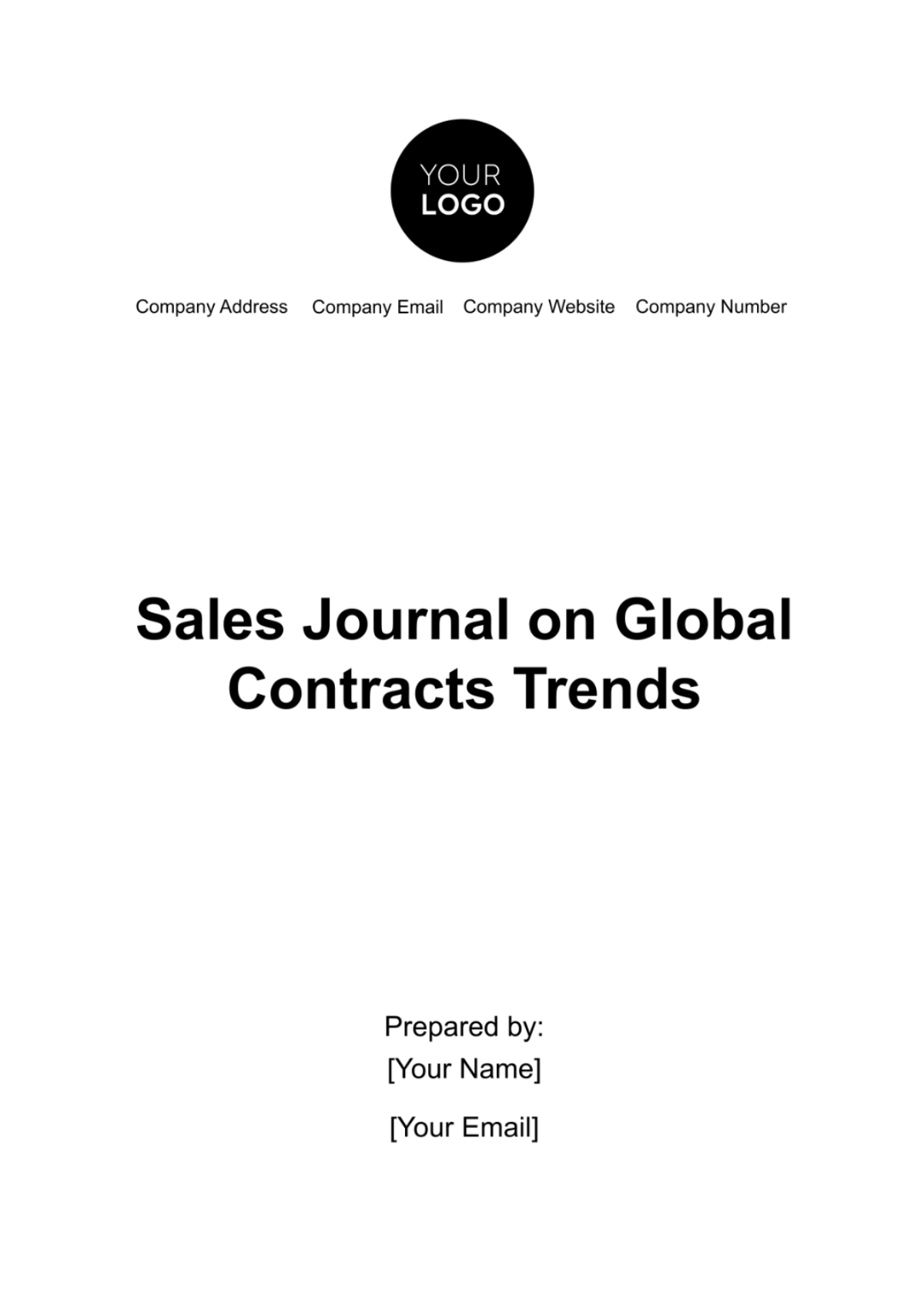 Sales Journal on Global Contracts Trends Template - Edit Online & Download