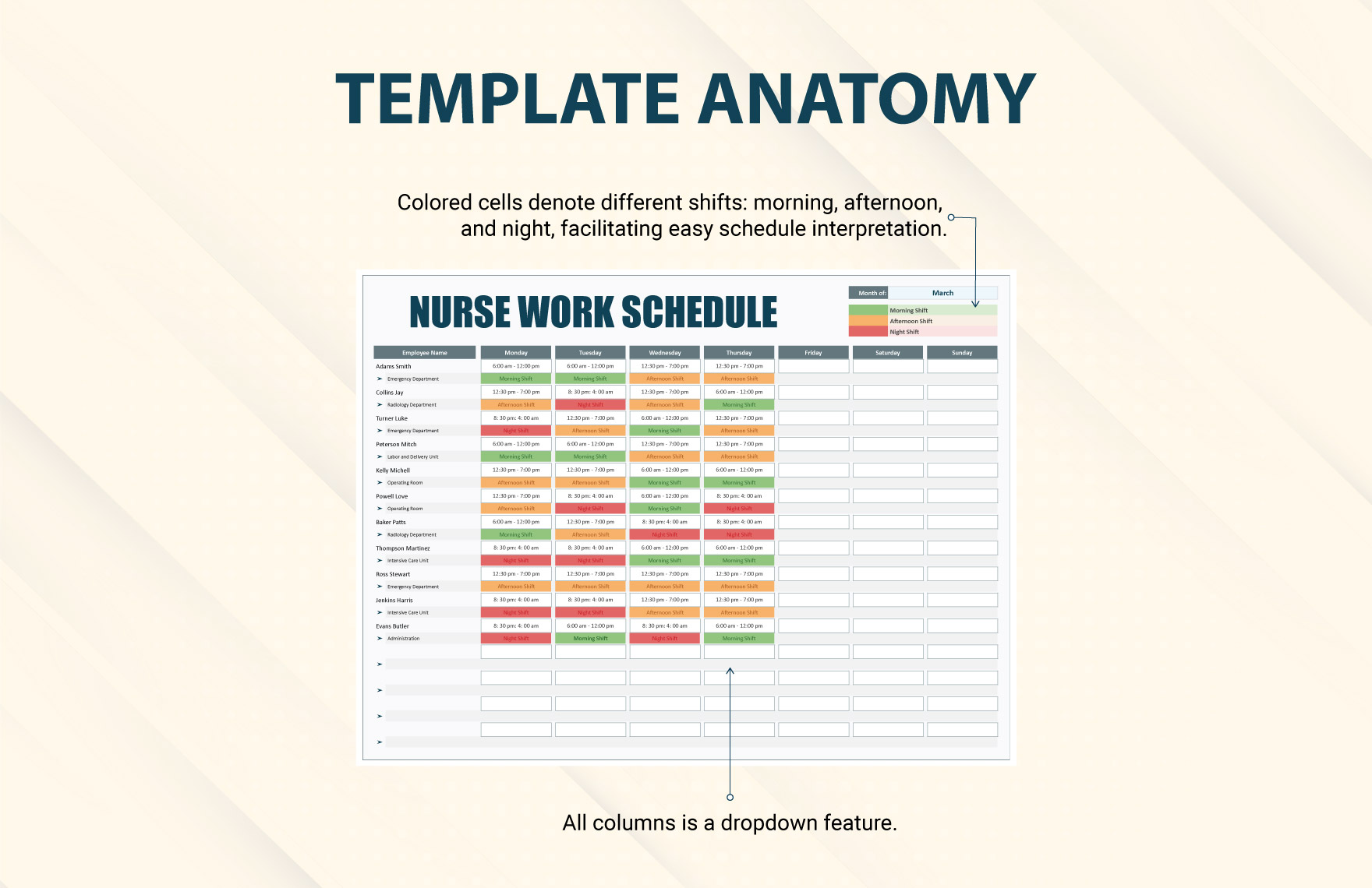 Nurse Work Schedule Template