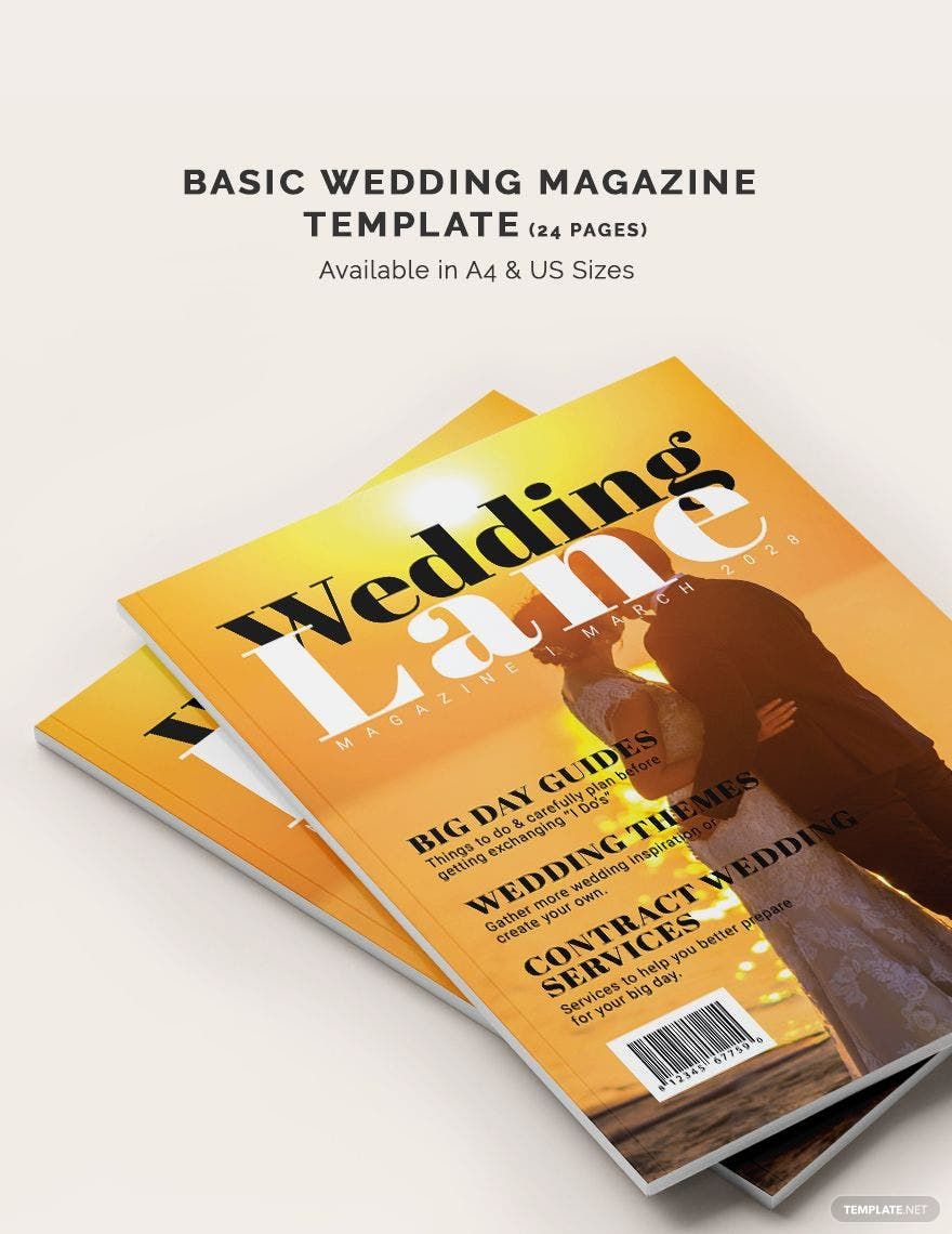 Basic Wedding Magazine Template in Word, Apple Pages, Publisher, InDesign