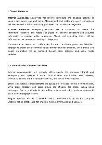 Free Workplace Incident Communication Plan Template to Edit Online