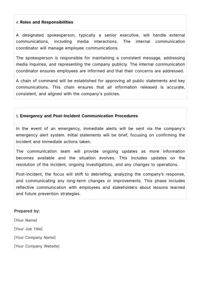 Free Workplace Incident Communication Plan Template to Edit Online