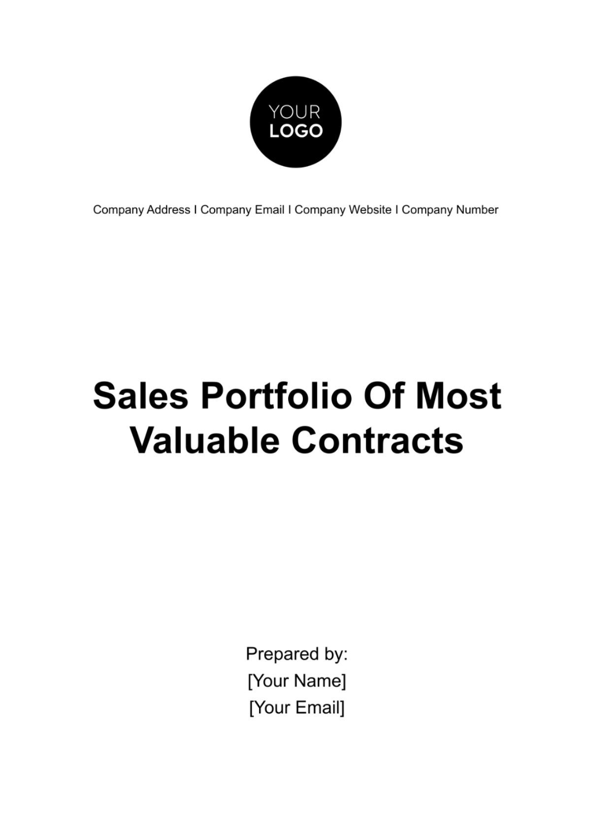 Sales Portfolio of Most Valuable Contracts Template - Edit Online & Download