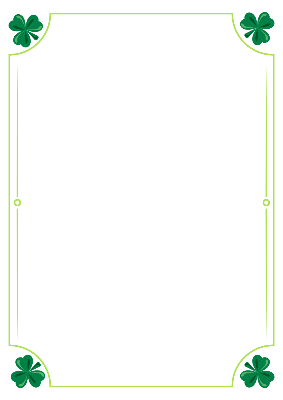Free Shamrock Leaves Page Border Template