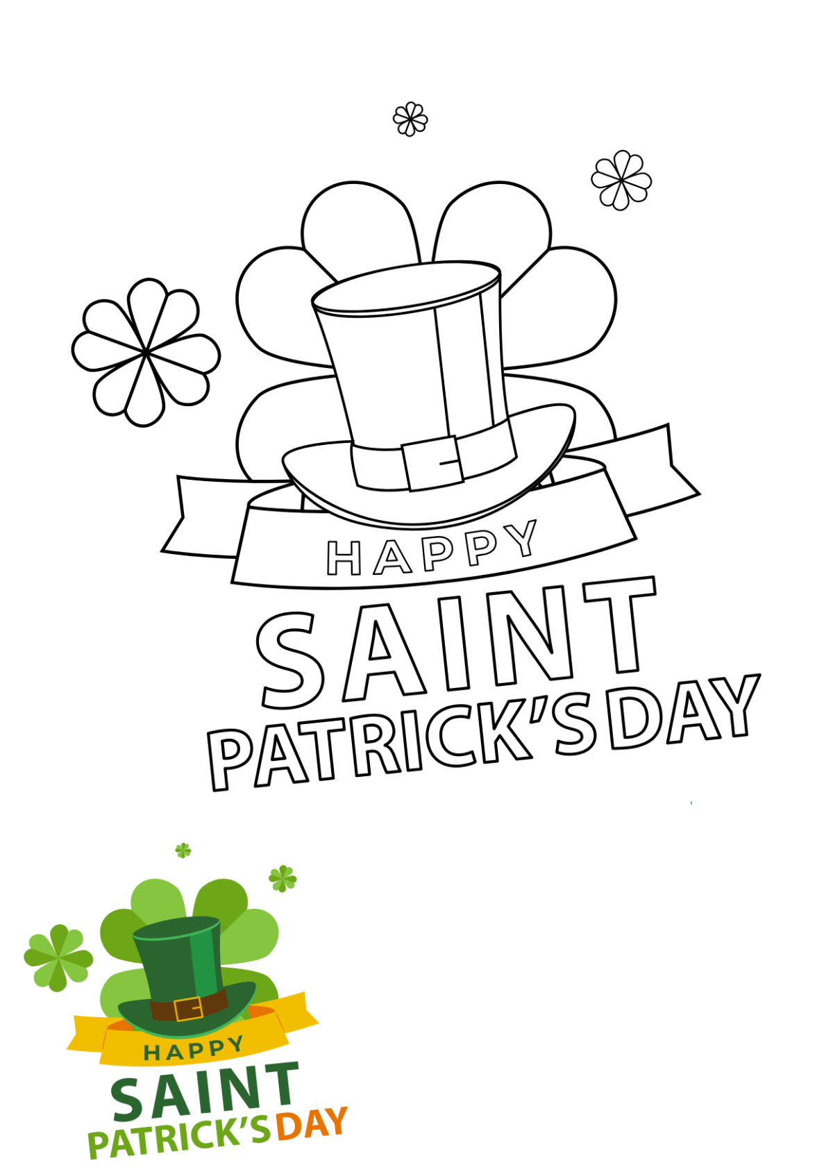 Shamrock Coloring Page Template