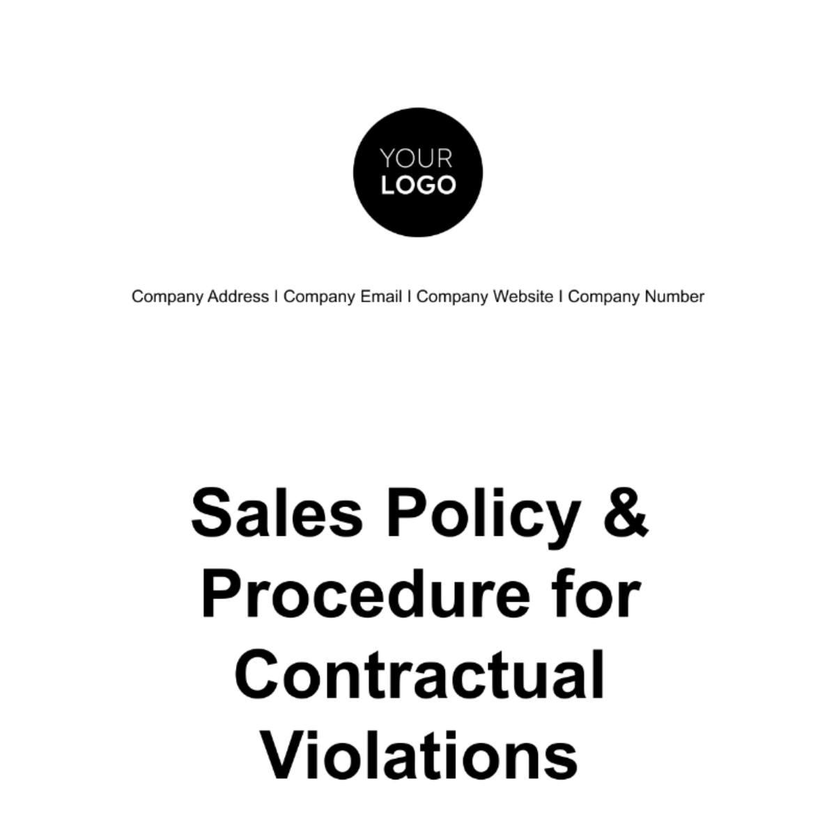 Sales Policy & Procedure for Contractual Violations Template
