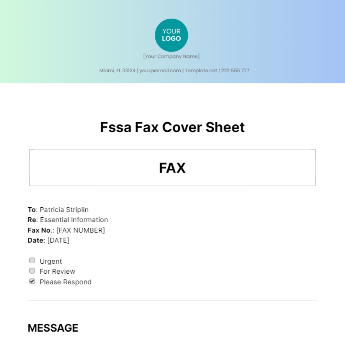 Fssa Fax Cover Sheet Template - Edit Online & Download