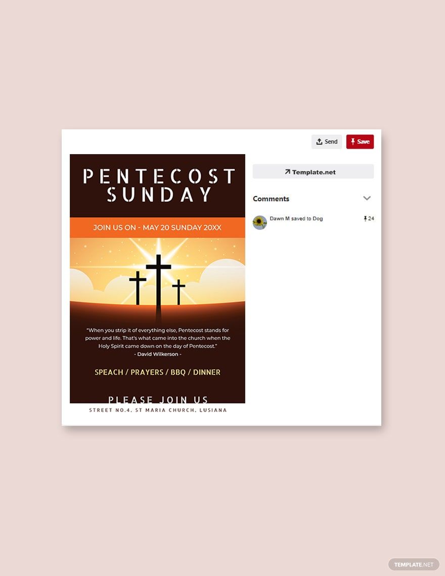 Pentecost Sunday Pinterest Pin Template