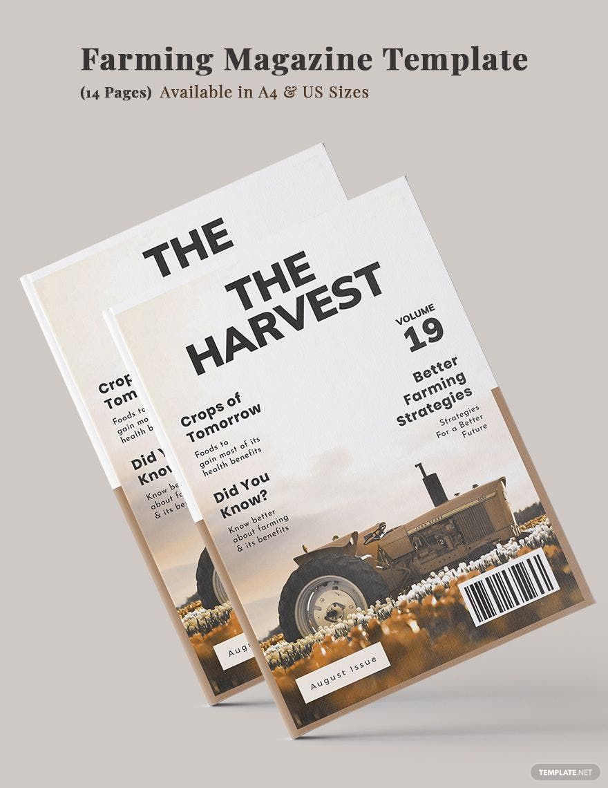 Farming Magazine Template in Word, Apple Pages, Publisher, InDesign