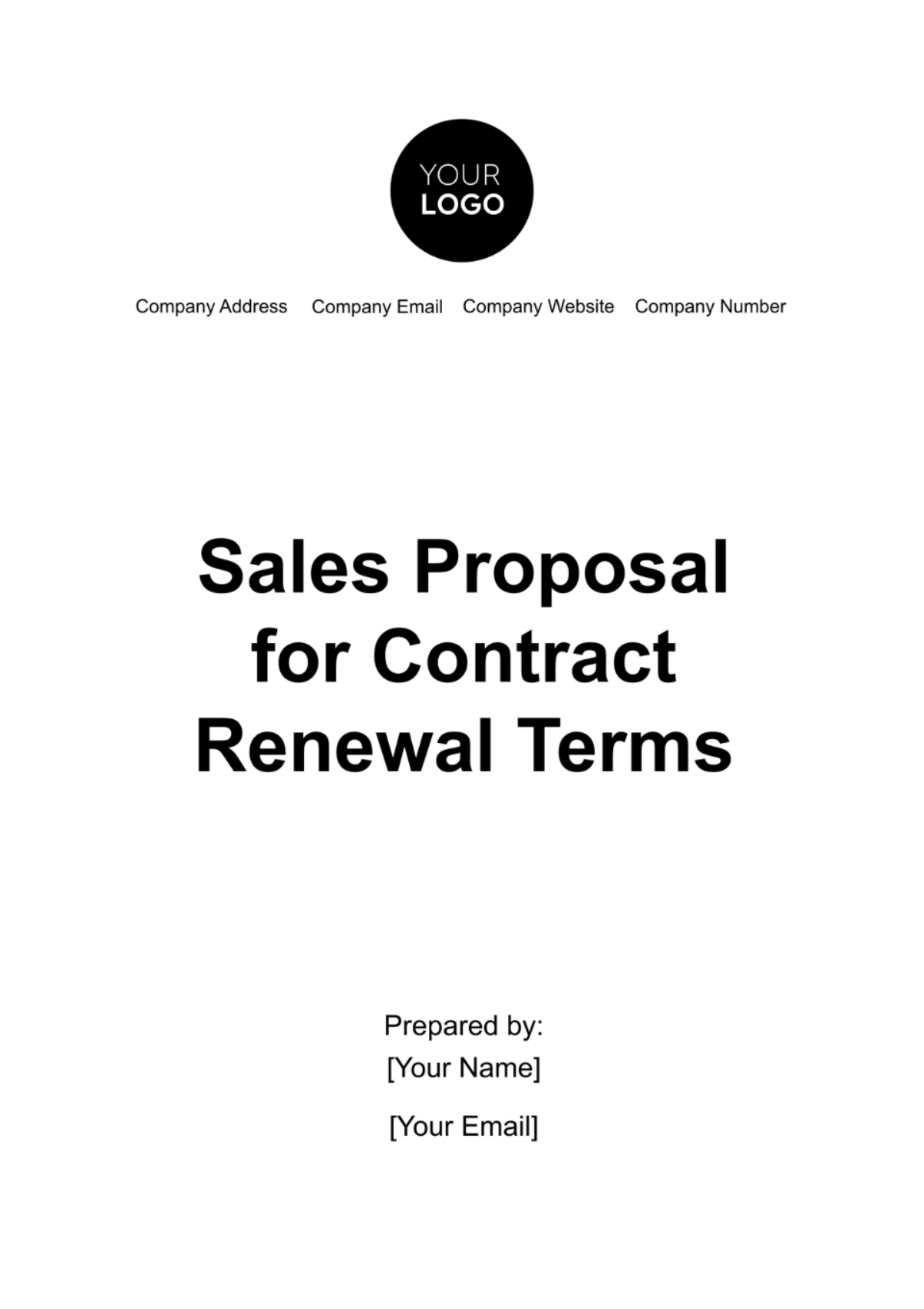 Sales Proposal for Contract Renewal Terms Template