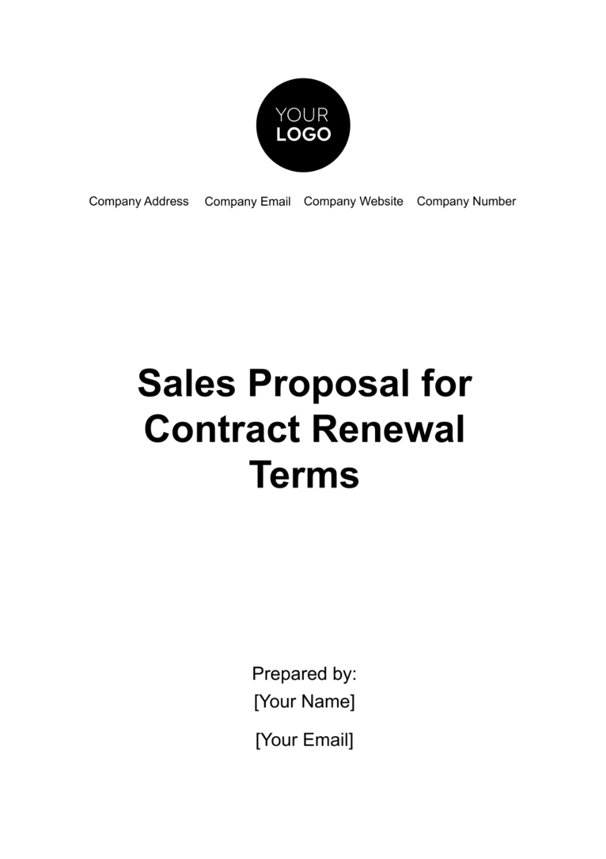 Sales Proposal for Contract Renewal Terms Template - Edit Online & Download