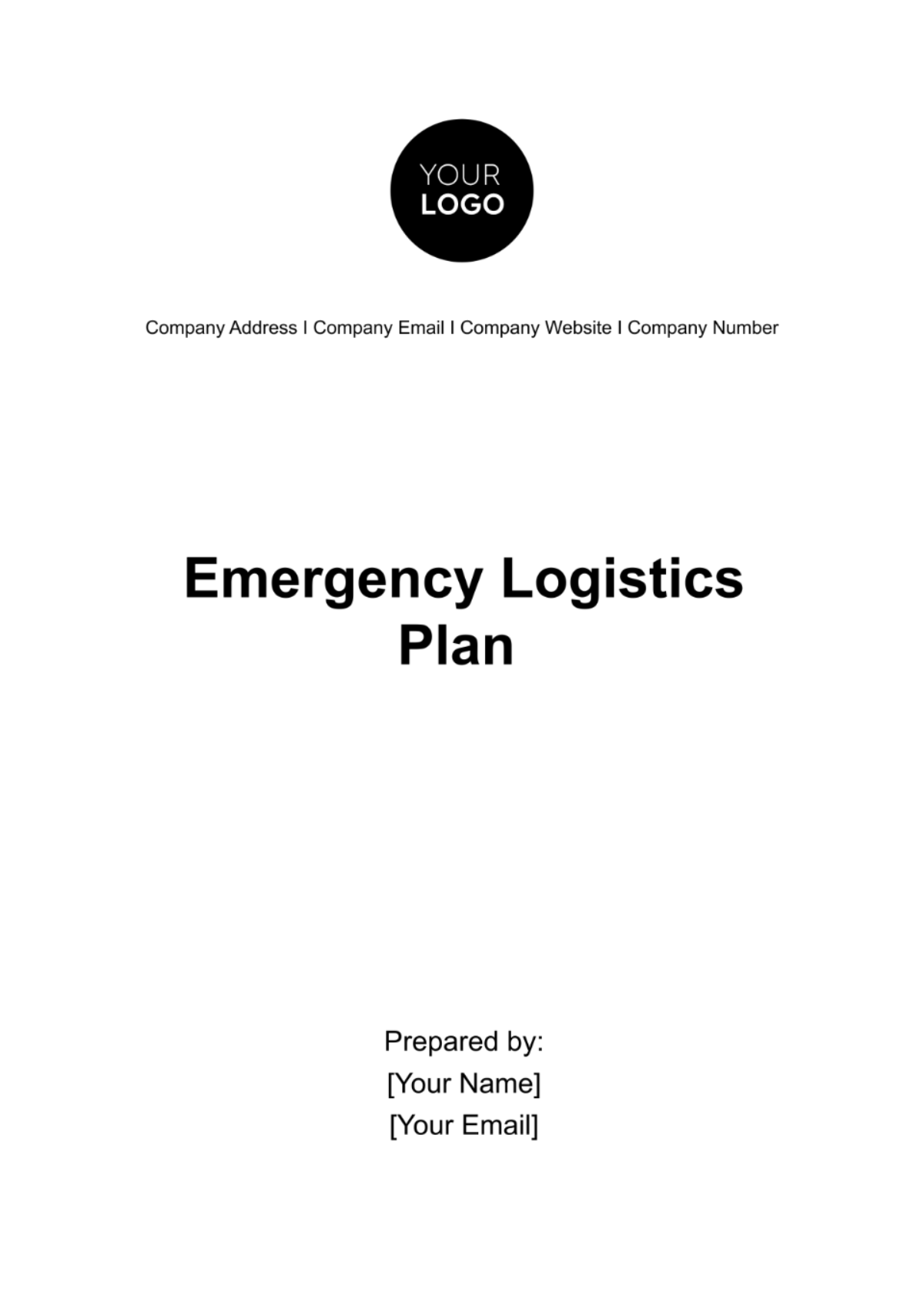 Emergency Logistics Plan Template