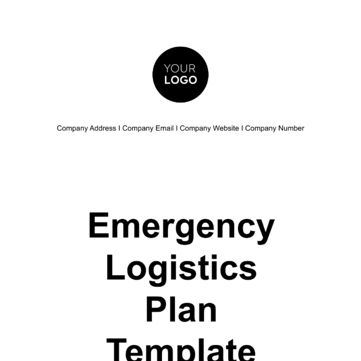 Free Emergency Logistics Plan Template