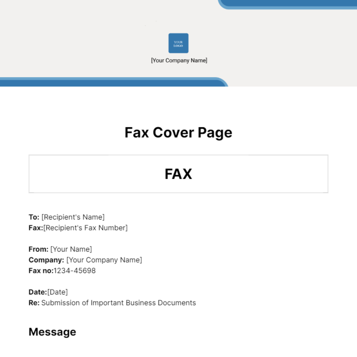 Fax Cover Page Template - Edit Online & Download