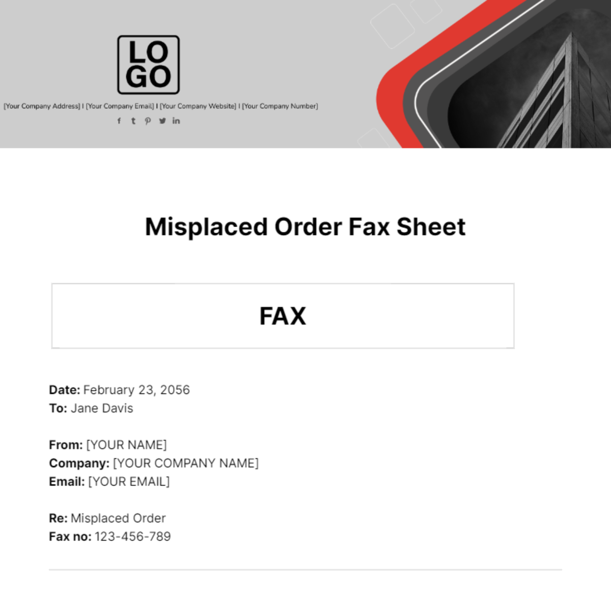 Misplaced Order Fax Sheet Template - Edit Online & Download