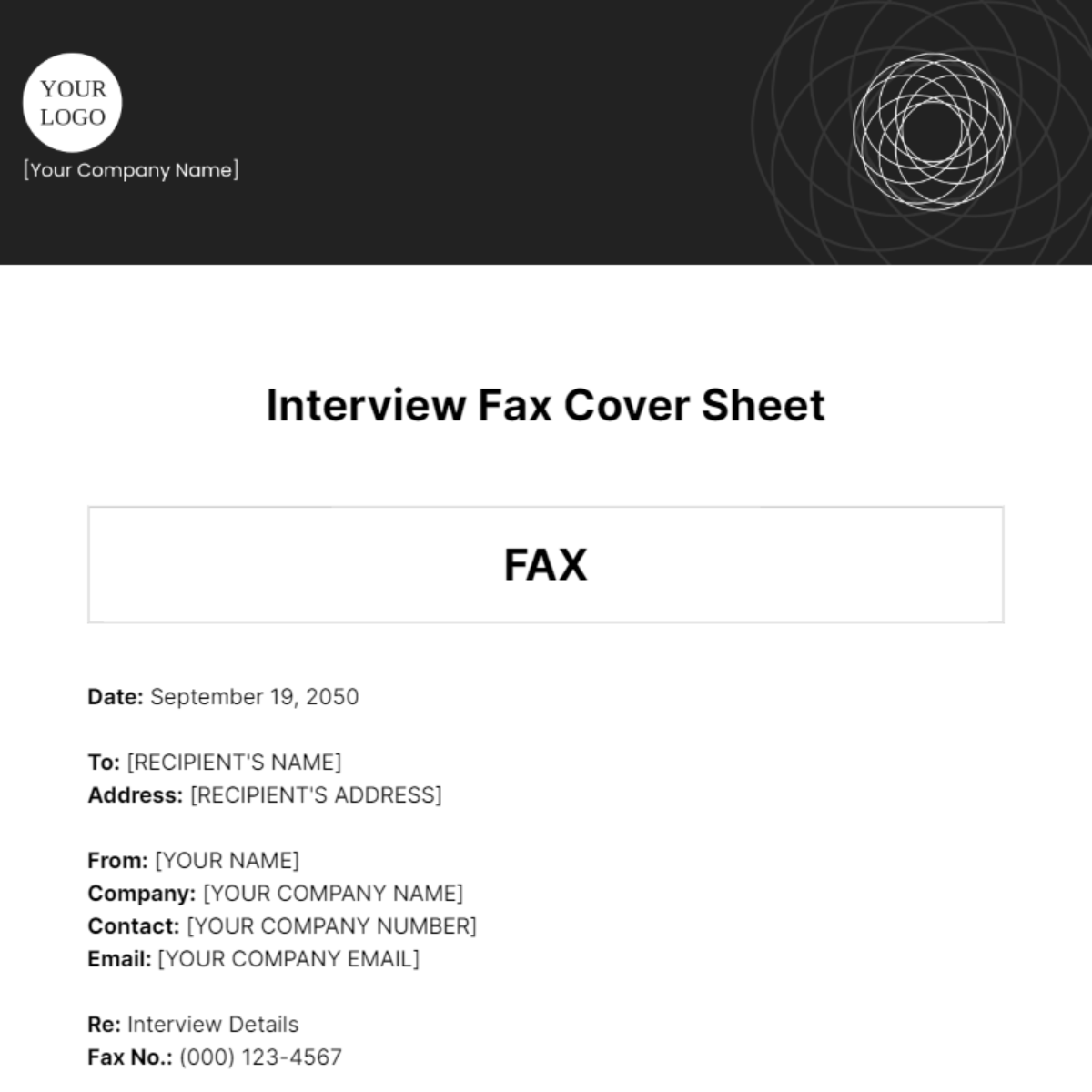 Interview Fax Cover Sheet Template