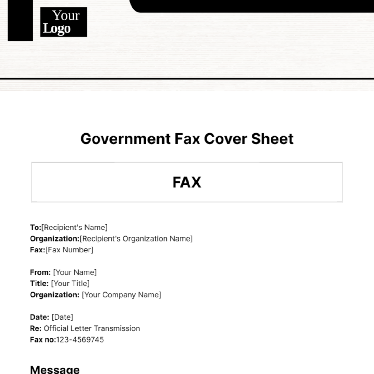 Government Fax Cover Sheet Template - Edit Online & Download