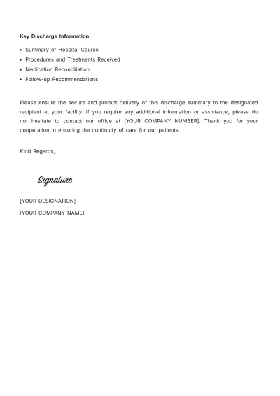 Free Patient Discharge Summary Fax Sheet Template to Edit Online