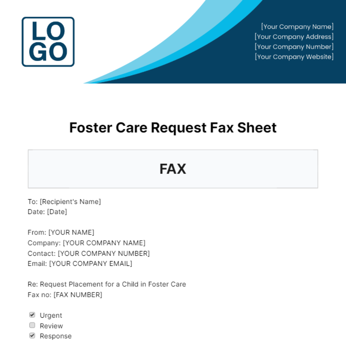 Foster Care Request Fax Sheet Template - Edit Online & Download