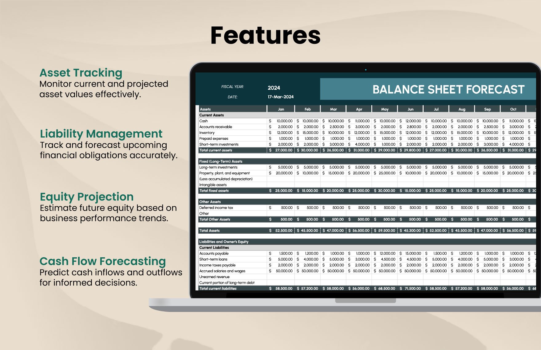 Balance Sheet Forecast Template