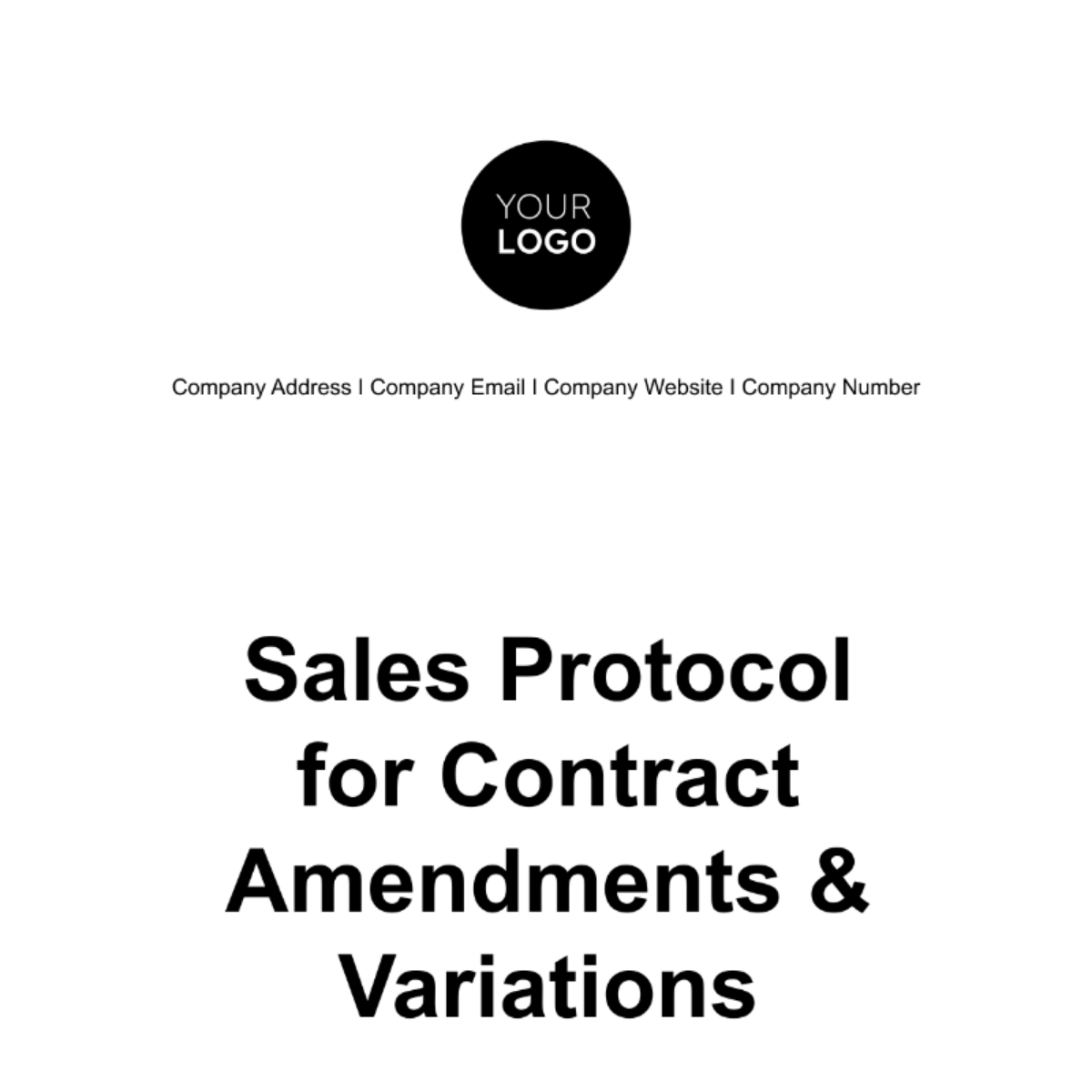 Sales Protocol for Contract Amendments & Variations Template