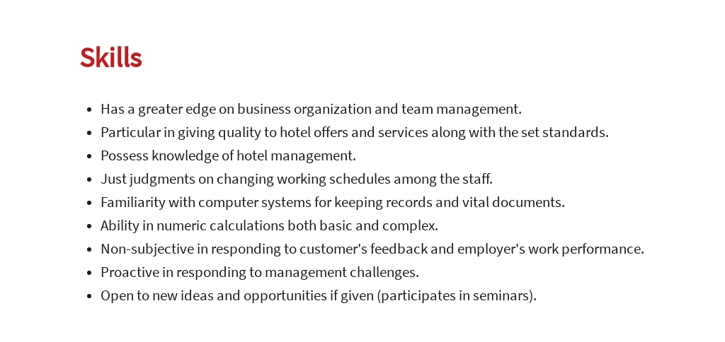 Free Hotel Front Desk Manager Job Ad/Description Template 4.jpe