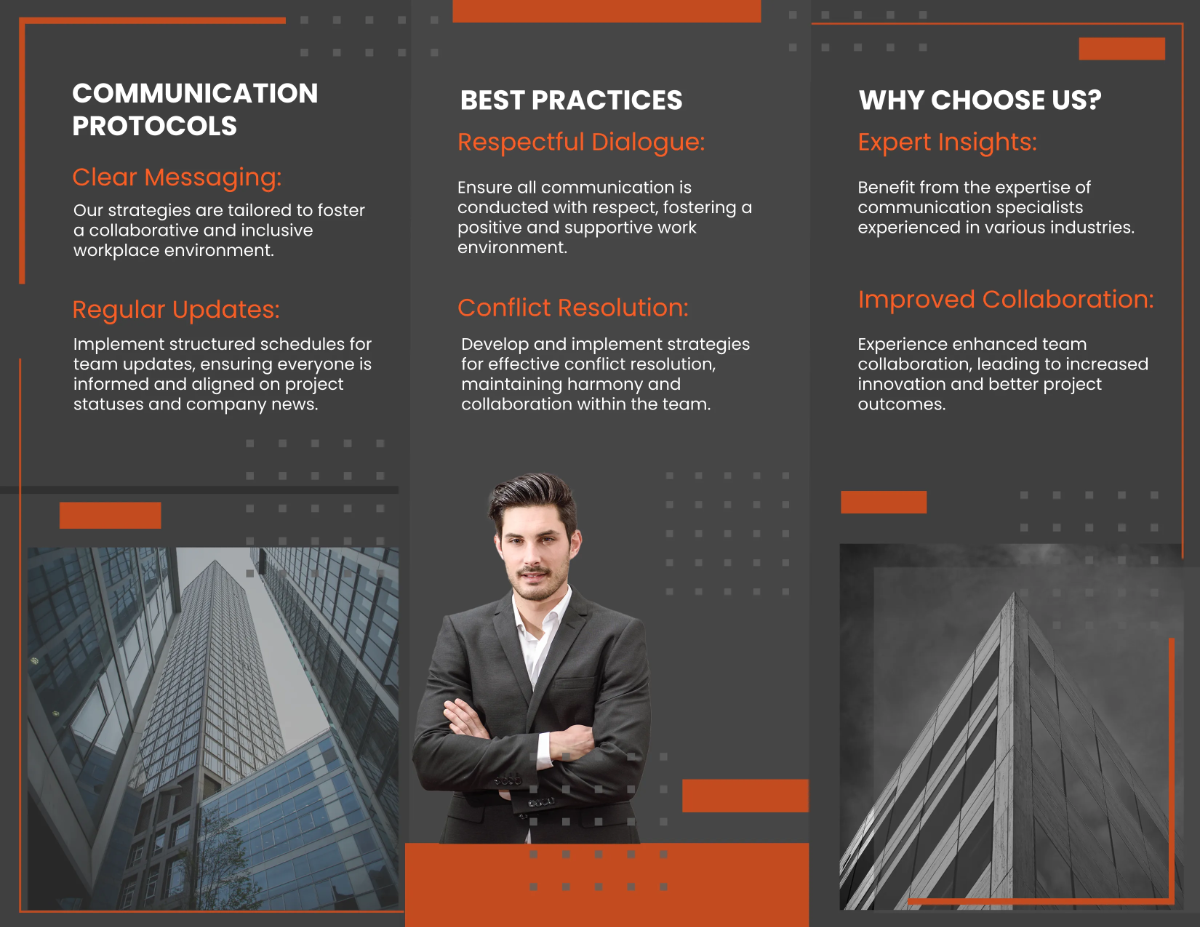 Free Office Communication Protocols Brochure Template to Edit Online