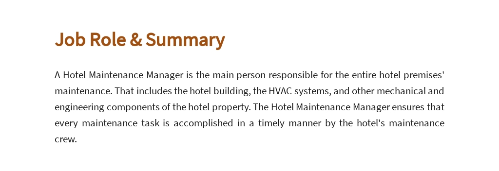 Free Hotel Maintenance Manager Job Ad/Description Template 2.jpe