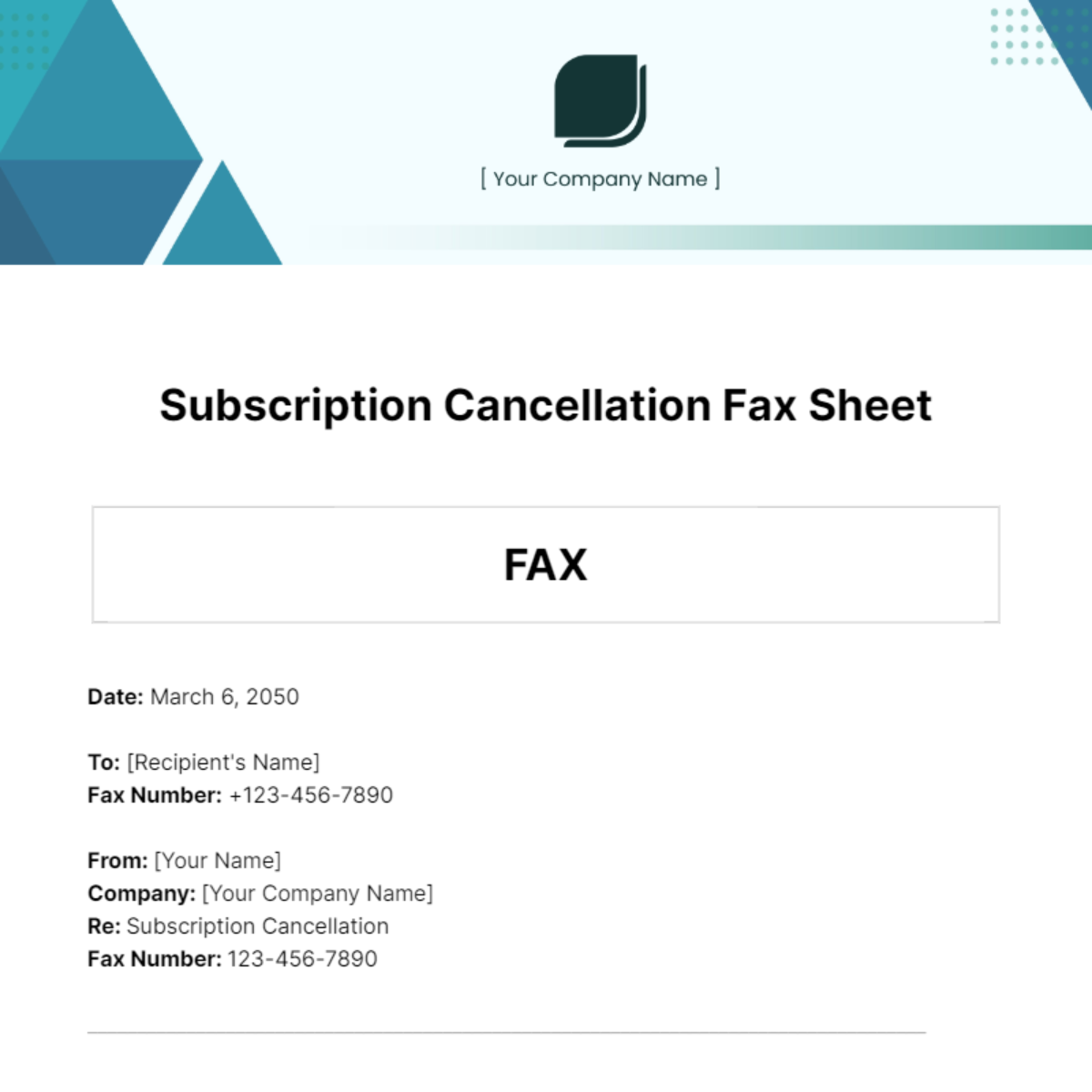 Subscription Cancellation Fax Sheet Template - Edit Online & Download