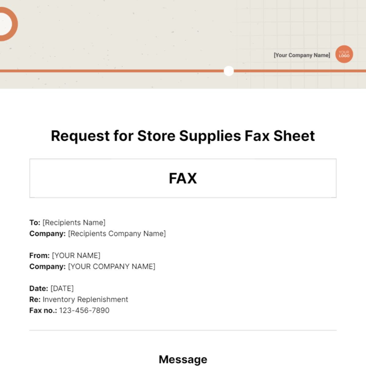 Request for Store Supplies Fax Sheet Template - Edit Online & Download