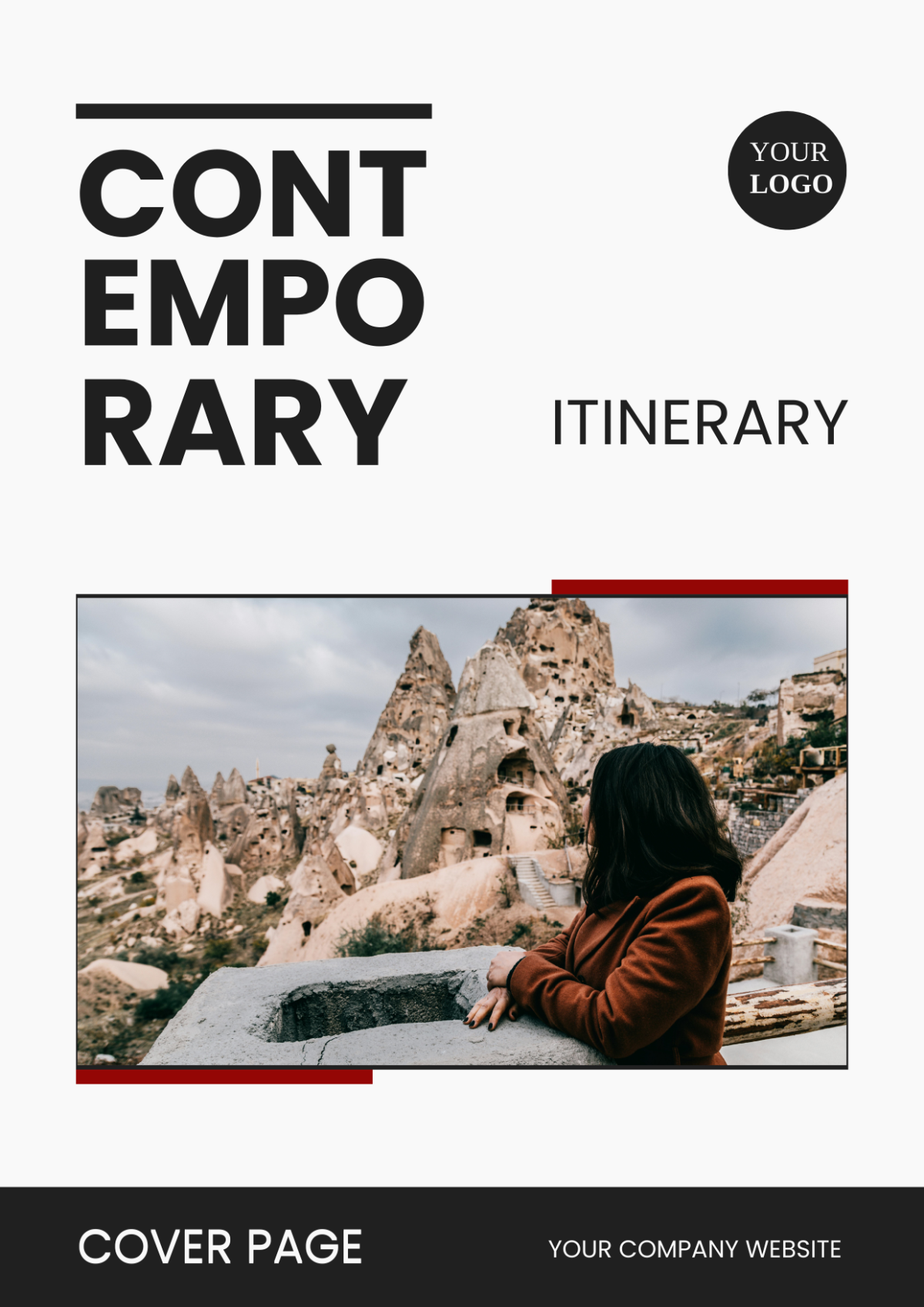 Free Contemporary Itinerary Cover Page Template