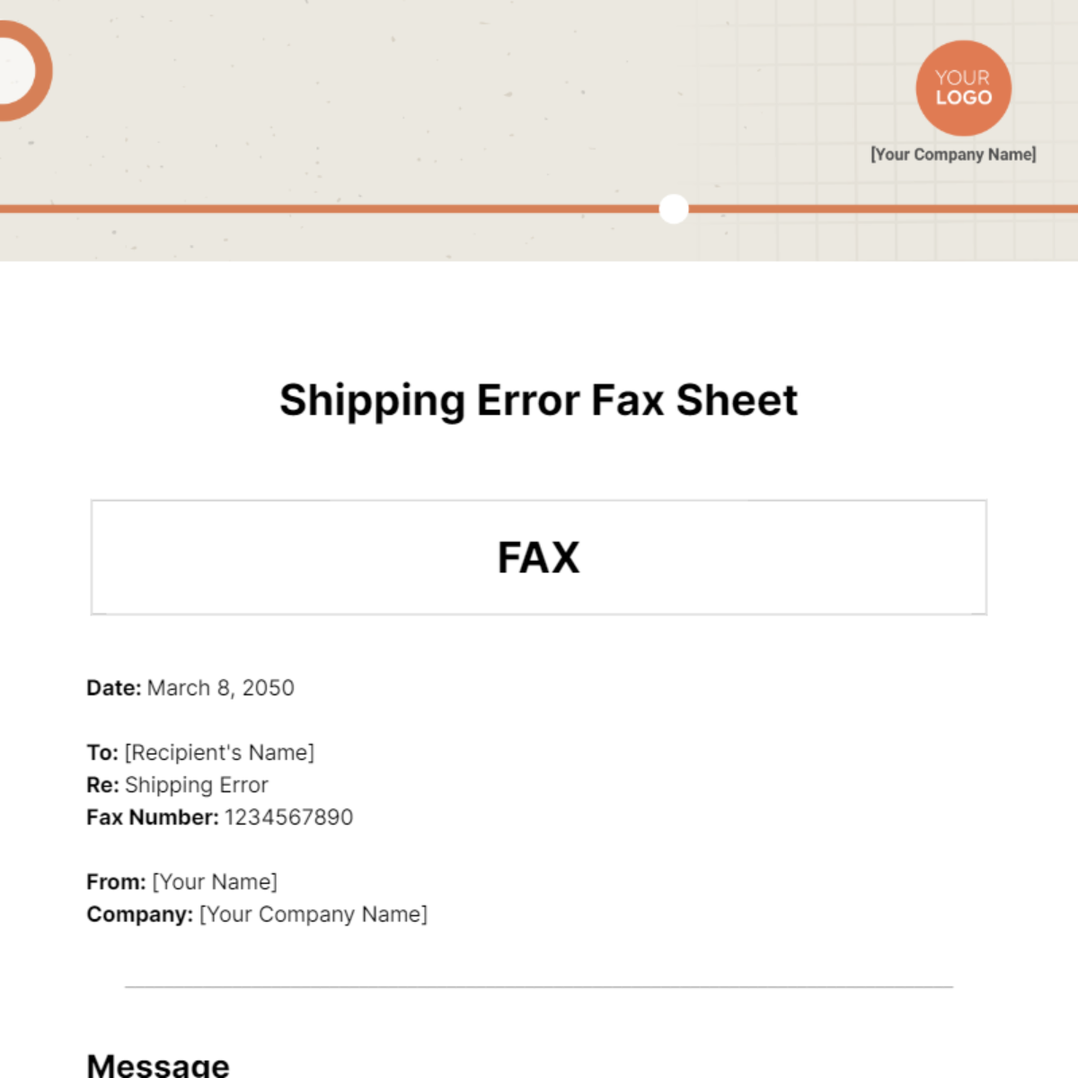 Shipping Error Fax Sheet Template - Edit Online & Download