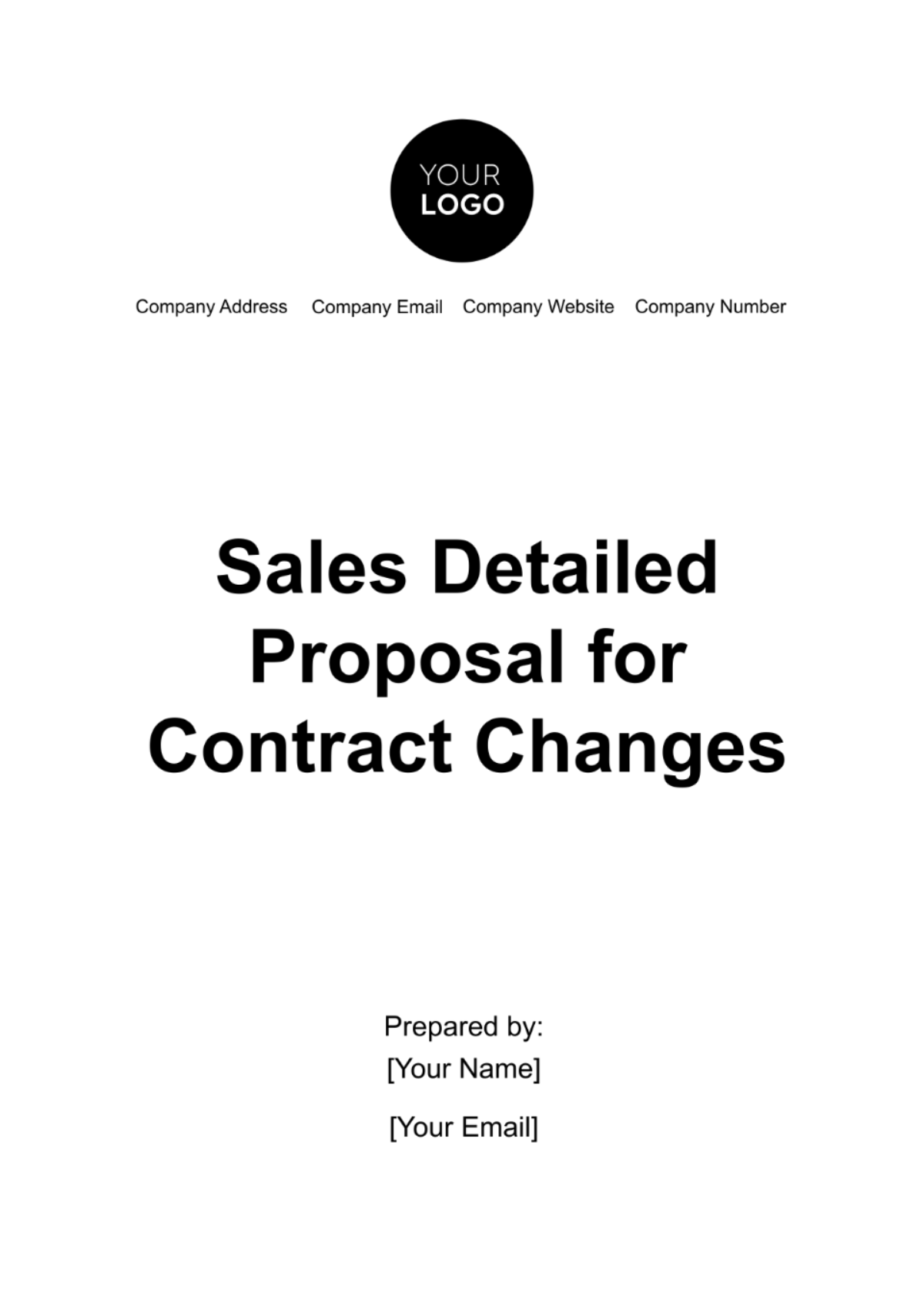 Sales Detailed Proposal for Contract Changes Template