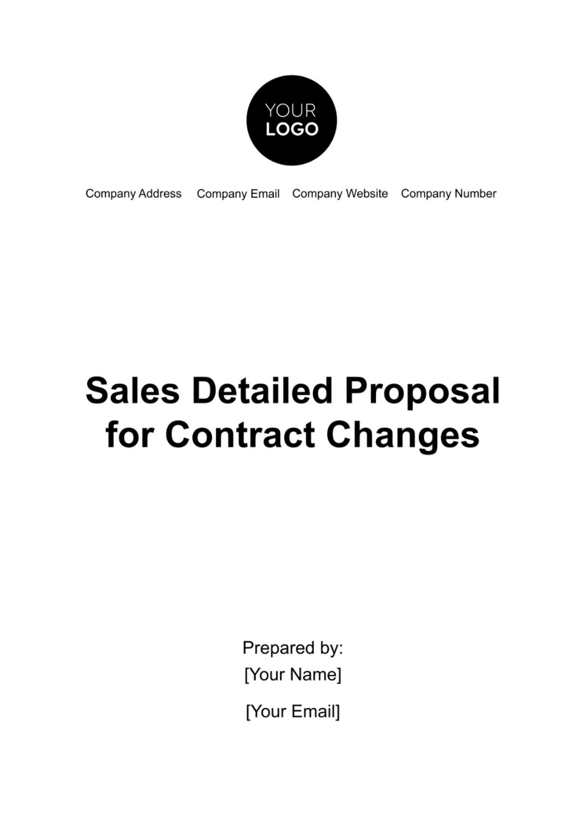 Sales Detailed Proposal for Contract Changes Template - Edit Online & Download