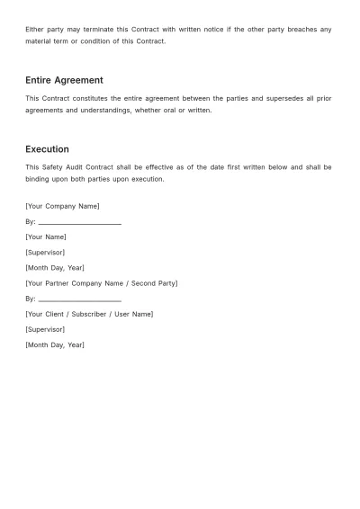 Free Safety Audit Contract Template to Edit Online