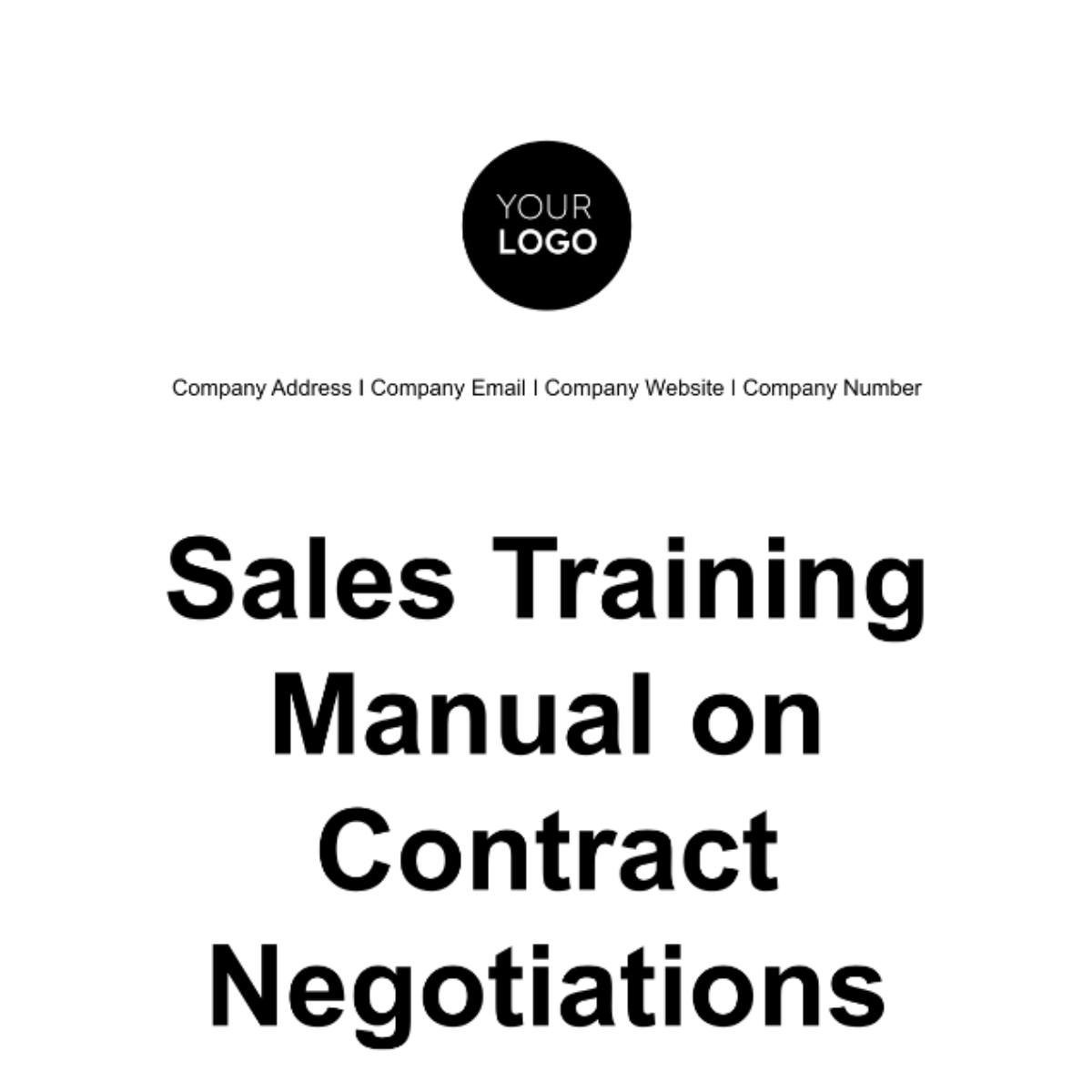 Free Sales Training Manual on Contract Negotiations Template