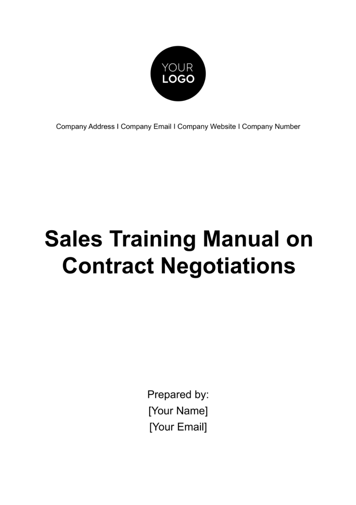 Sales Training Manual on Contract Negotiations Template - Edit Online & Download