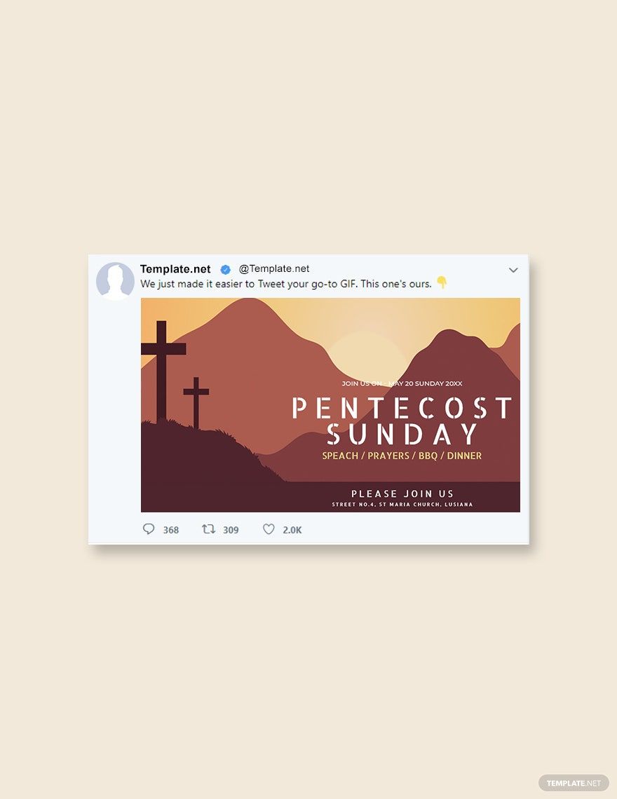 Free Pentecost Sunday Twitter Post Template