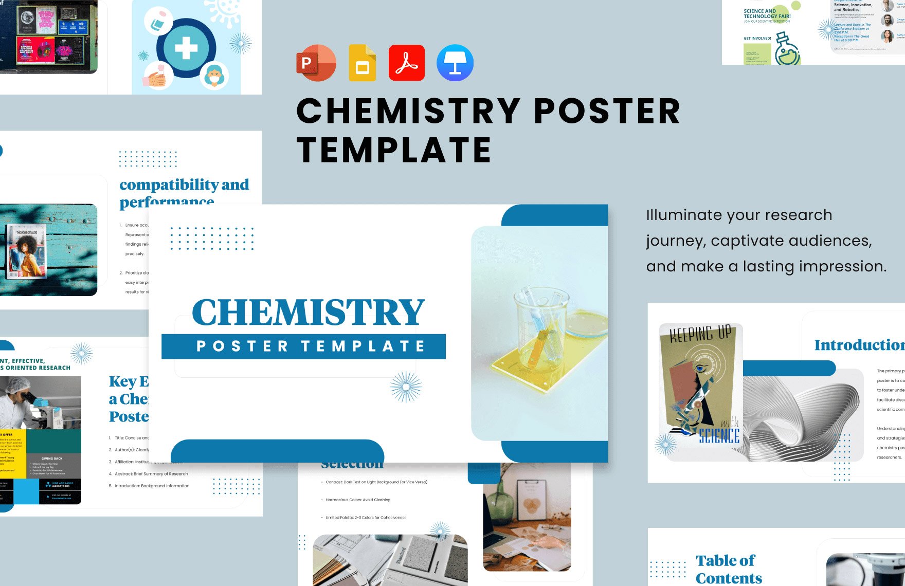 Chemistry Poster Template in PDF, PowerPoint, Google Slides, Apple Keynote