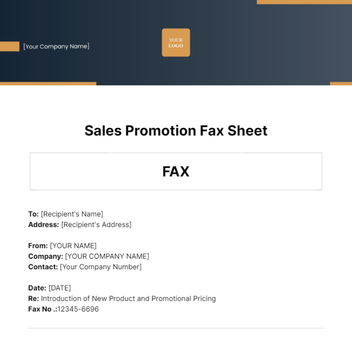 Sales Promotion Fax Sheet Template - Edit Online & Download