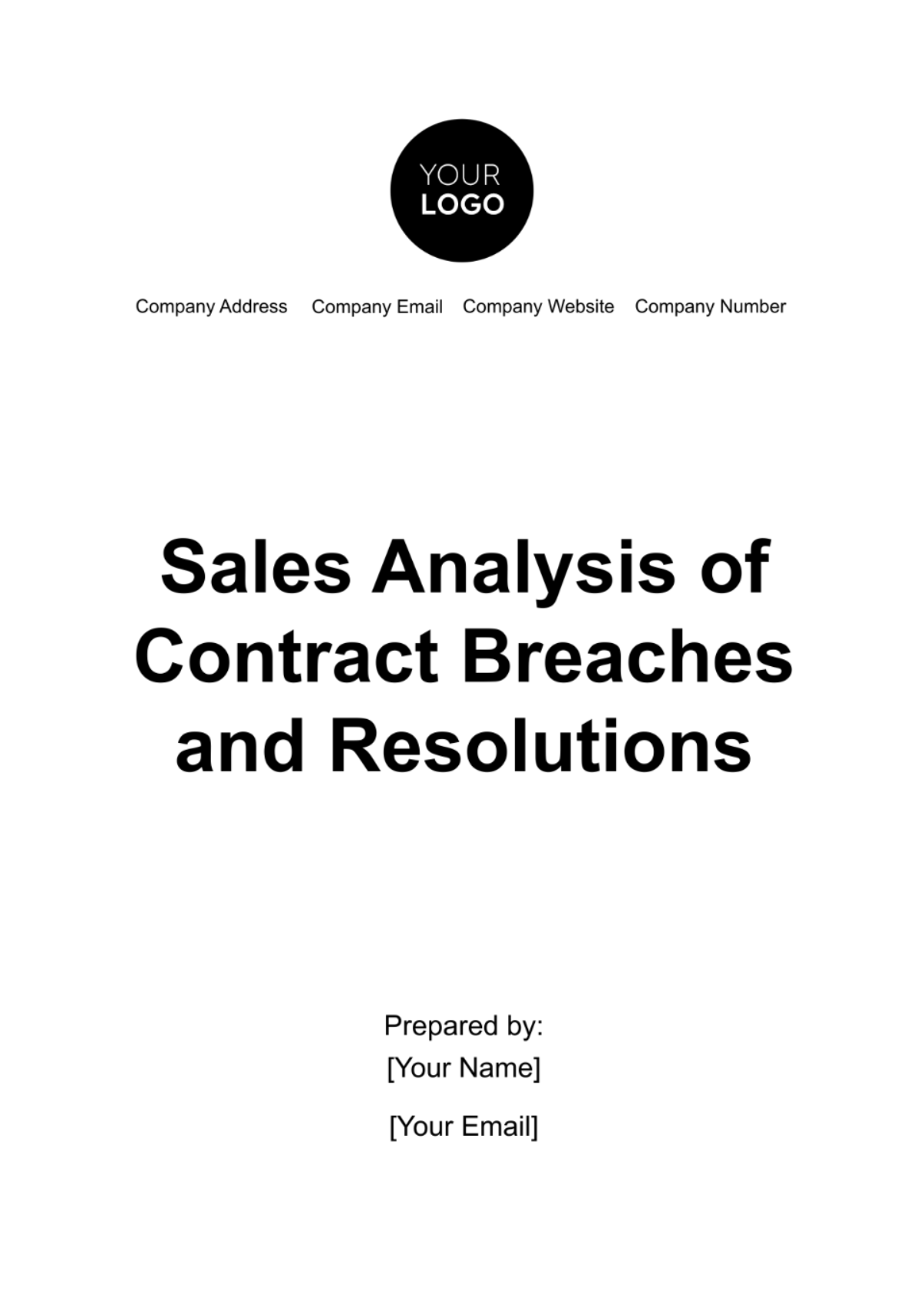 Free Sales Analysis of Contract Breaches and Resolutions Template